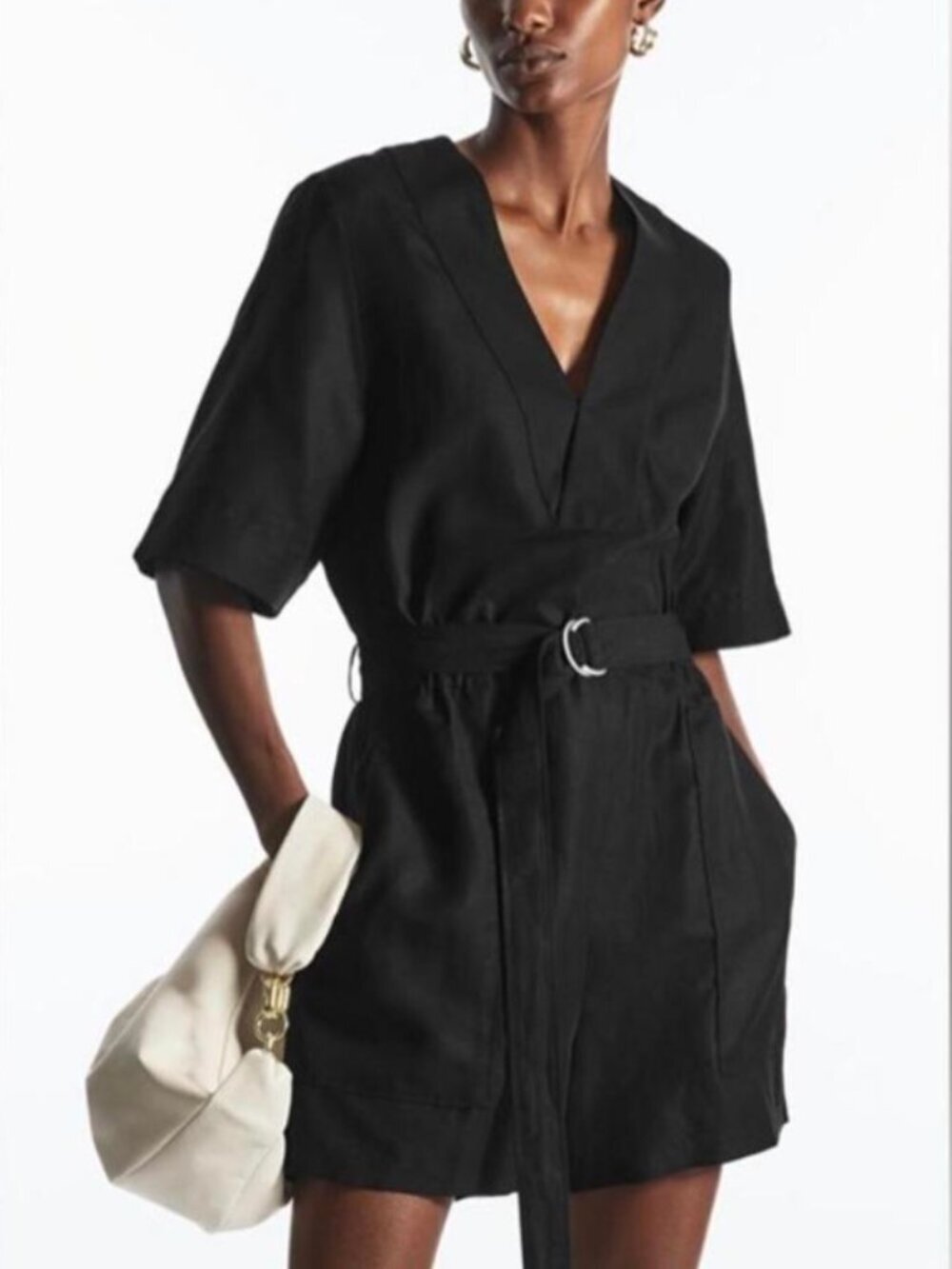 COS V Neck Belted Romper